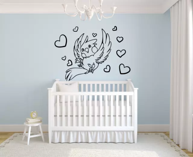 Cute Bird Birds Heart Animal Animals Wall Art Stickers for Kids Home Room Decals