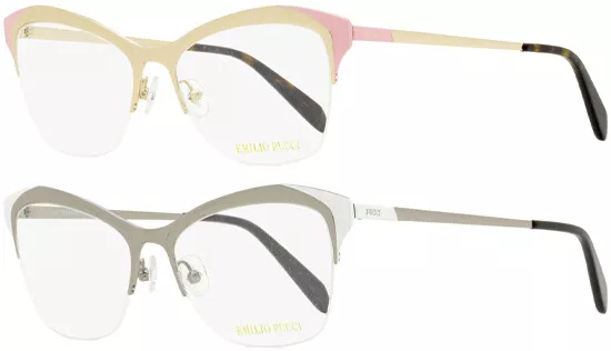 Emilio Pucci Women's Cat Eye Semi-Rimless Eyeglass Frames - EP5074 - Italy