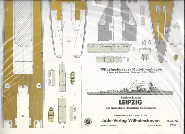 Leichter Kreuzer Leipzig , der deutschen Kriegsmarine 1:250-- Jade- Verlag