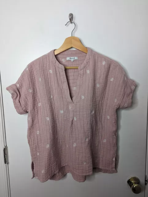 Madewell Lakeline Womens Top Size Small Pink Short Sleeve Shirt