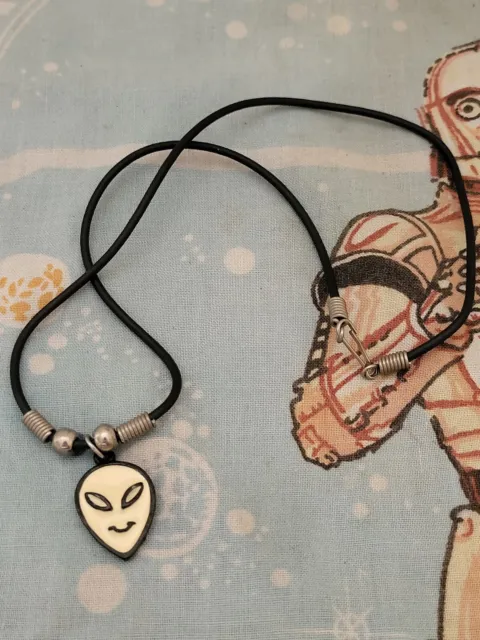 Vintage Alien Pendant Necklace