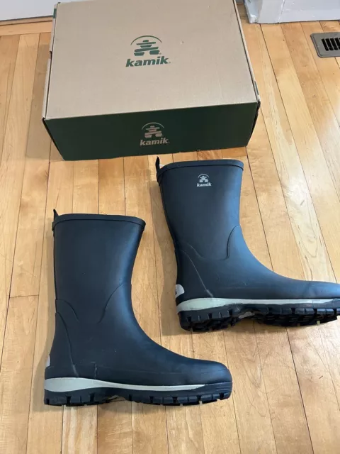 Kamik - Lars, Black Waterproof Men's Rubber Boot Sz. 10 Display Model New In Box