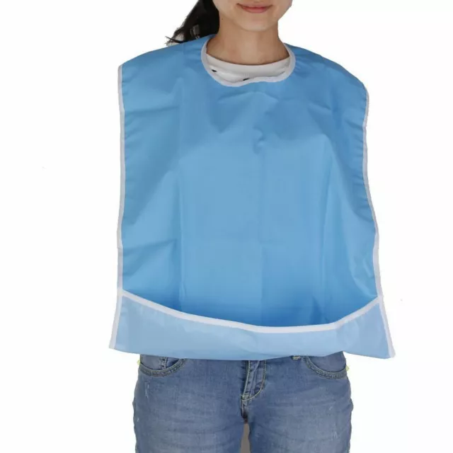 Adult Mealtime Bib Protector Disability Aid Apron with Food Catcher Waterproof