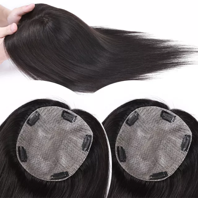 Real 100% Echthaar Topper Toupee Extensions Clip In Human Hair Toupet Haarteile