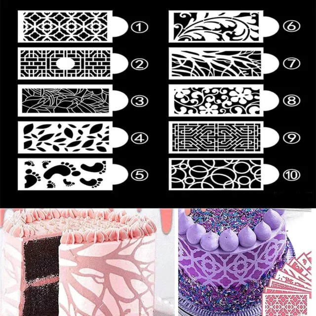 DIY Reusable Baking Tool Lace Decoration Cake Stencils Flower Spray Template