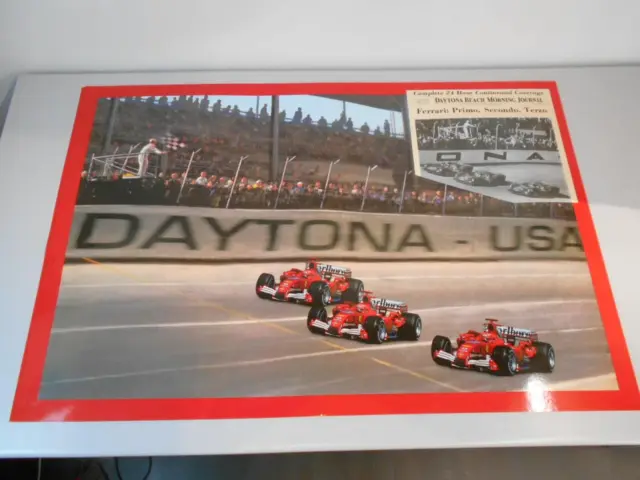 ANTQ598 Ferrari Poster Commemorative Parademarsch 24h Daytona 1967 Modernizzato