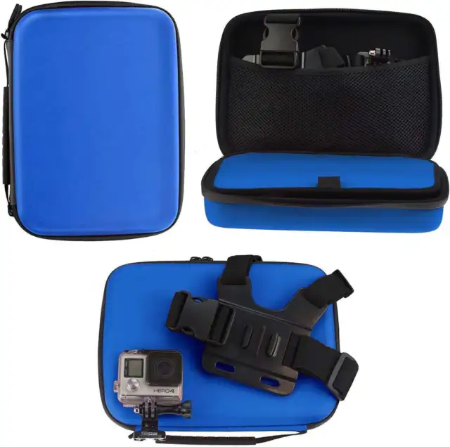 Navitech Blue Rugged Action Camera Hard Case For Roam Action Camera