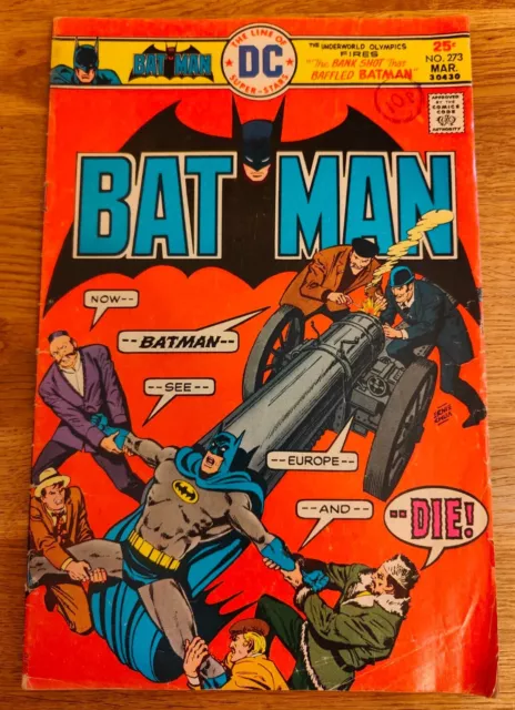 COMIC - DC Comics Batman #273 March 1976 Bronze Age Underworld Olympics Fires