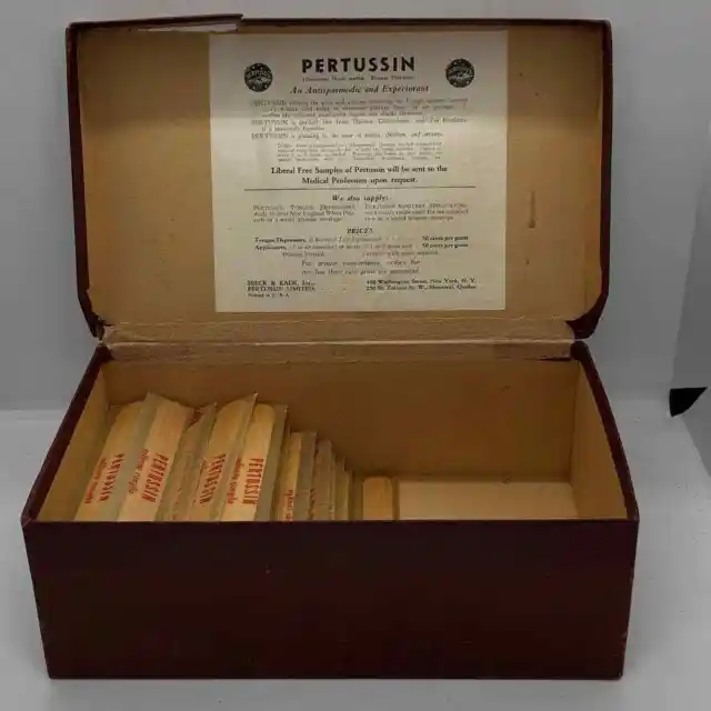 Antique Seeck & Kade, Inc. N.Y, NY Pertussin 1900's box of tongue depressors