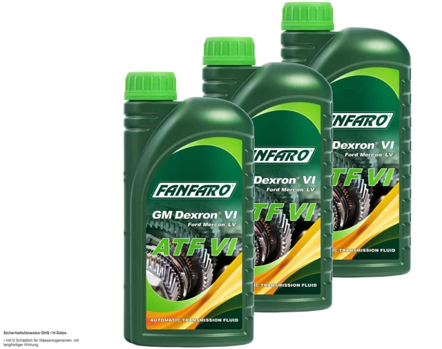 3x 1 Litre FANFARO Atf VI Huile de Transmission Automatique Jaso 1A