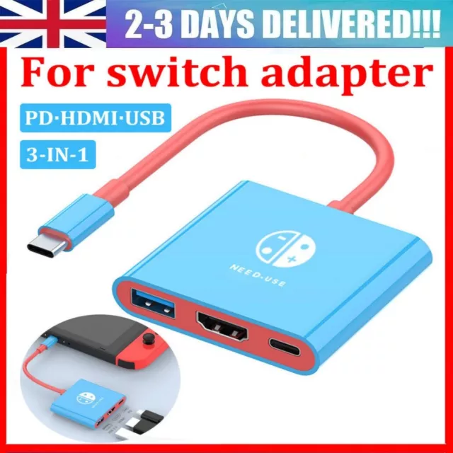 Portable USB-C Hub Adapter 4K HDMI Docking Station TV 3.0 For Nintendo Switch