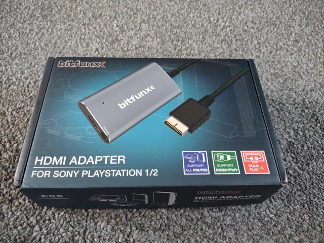 Bitfunx HDMI Adapter für PS1/PS2 Playstation 1 & 2 | inkl. HDMI Kabel