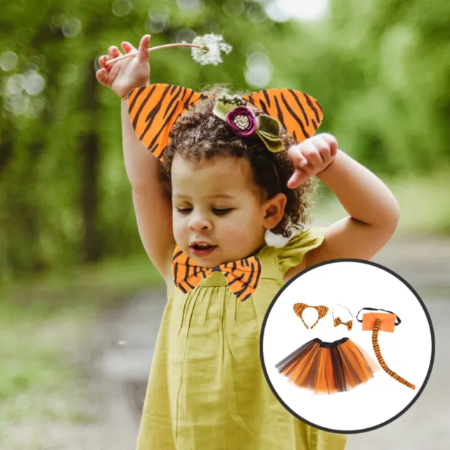Tiger Cosplay Props Animal Ears and Tail Costume Accessory Toddler Child Sweet