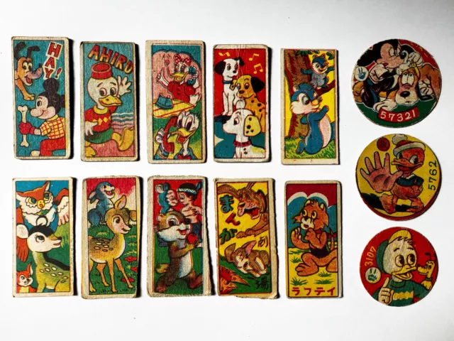 Disney "MENKO" Vintage 1960's  Cards lot 13- Mickey Mouse, Donald duck..