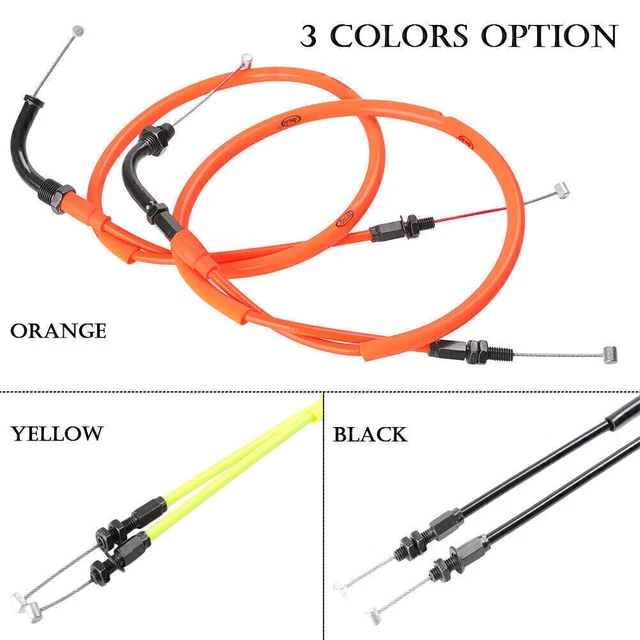 2pcs Orange Motorcycle Throttle Cable Wire Line For Honda CBR1000RR 2004-2007 05