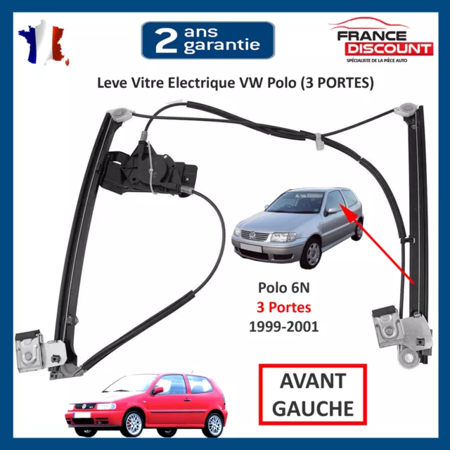 Mecanisme Leve Vitre Avant Gauche pour VW POLO 3 Portes 6N2 (99-01) = 6N3837461D