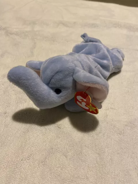 Ty Beanie Baby Peanut The Light Blue Elephant With Tags