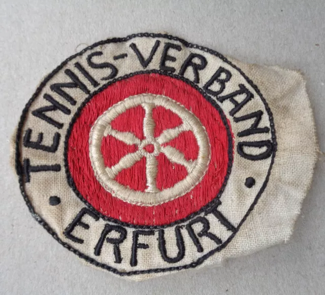 original Sporthemdaufnäher Tennis Verband  ERFURT 30 er Jahre