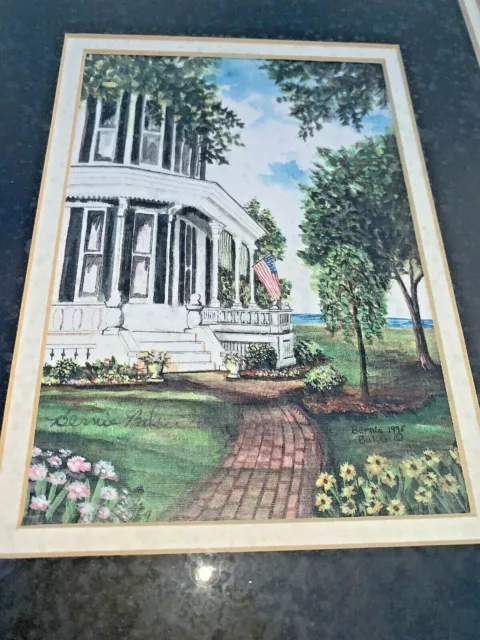 Bernie Baker Signed Matted Framed Art CHARLESTON SOUTH CAROLINA USA FLAG 16 X 13