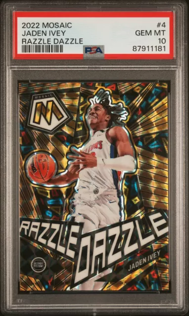 2022 Panini Mosaic Razzle Dazzle #4 Jaden Ivey PSA 10 Rookie