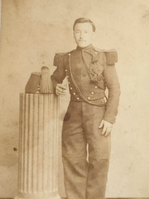 France Dunkerque Bearded Man portrait fashion Old CDV Photo Malfait