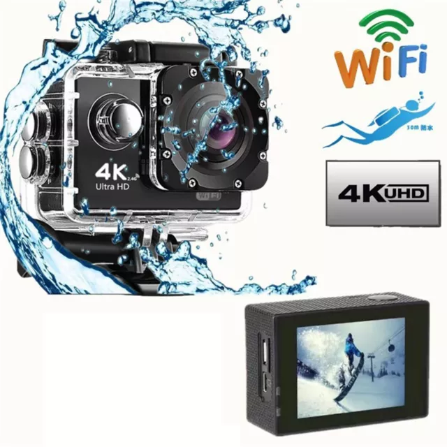 Cámara de acción deportiva 4K HD 1080P impermeable grabadora de video WiFi GoPro AU 2