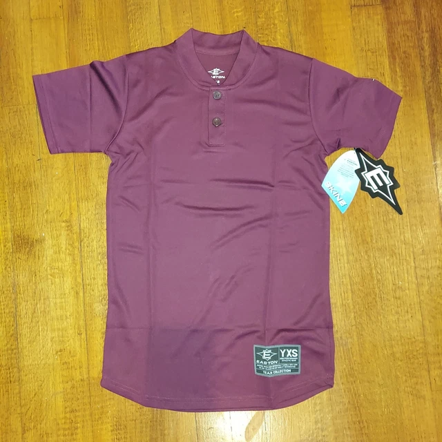 Easton Skinz Jersey Youth XS High Performance Bio-Dri Short Sleeve Maroon