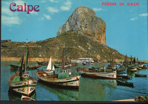 Antigua Postal Calpe Peñon De Ifach Puerto Alicante Boats Postcard       Cc01674