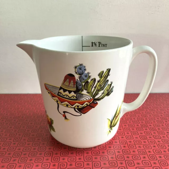 Lord Nelson Pottery Rio Pattern Ceramic Measuring Jug 1970s Vintage England