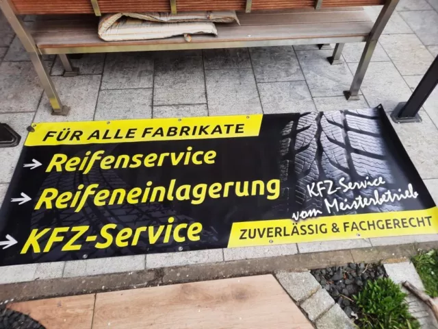 alt Reklame Werbe Banner Shell Tankstelle Werbung KFZ Service  Werbebanner