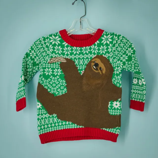 Blizzard Bay Size 4 Sweater Girls Boys Unisex Sloth Ugly Christmas Holiday Party