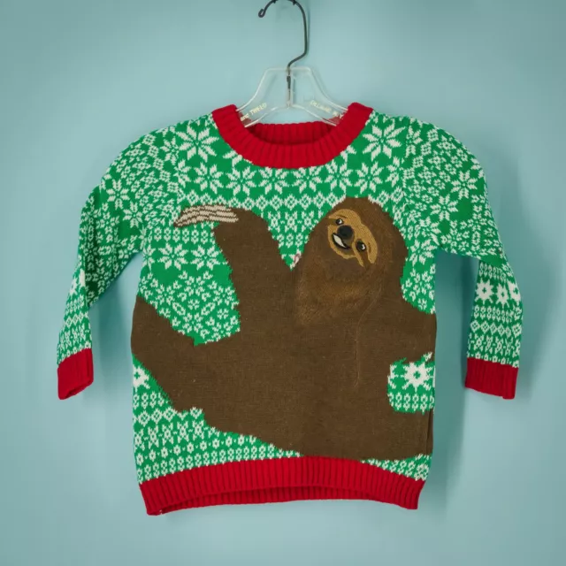 Blizzard Bay Size 4 Sweater Girls Boys Unisex Sloth Ugly Christmas Holiday Party