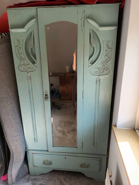 Beautiful Art Nouveau painted wardrobe c1890-1910