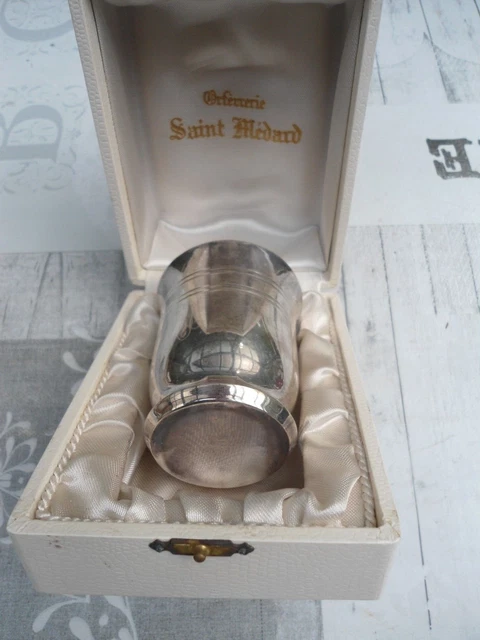 Seau à champagne en métal argenté St-Médard - Brocante La Vitrine