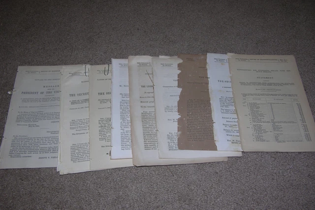 9x 1800's Government Documents re: Various Indian Tribes