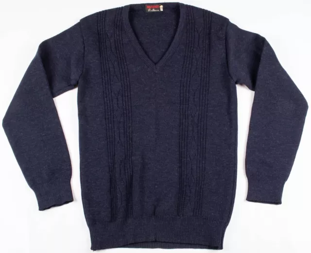VINTAGE 1920S/1930S RAYMOND'S Knitwear V-Neck Pattern Navy Sweater Men ...
