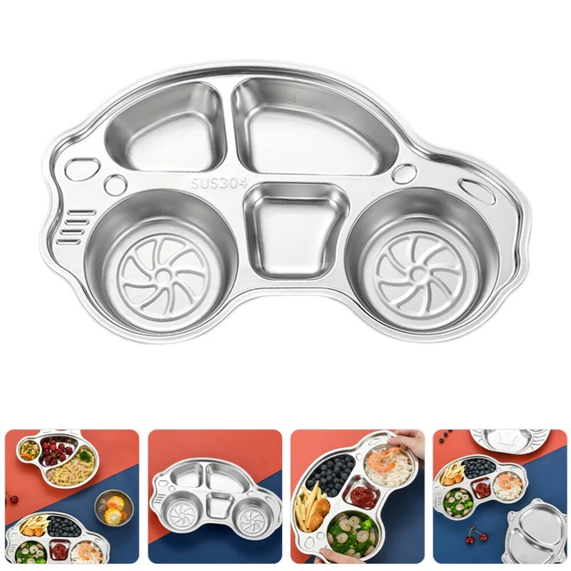 Assiette Bébé En Inox 304 à 3 Compartiments – Forme Crabe, Lavable Au Lave-vaisselle, Pour Enfants 1-5 Ans