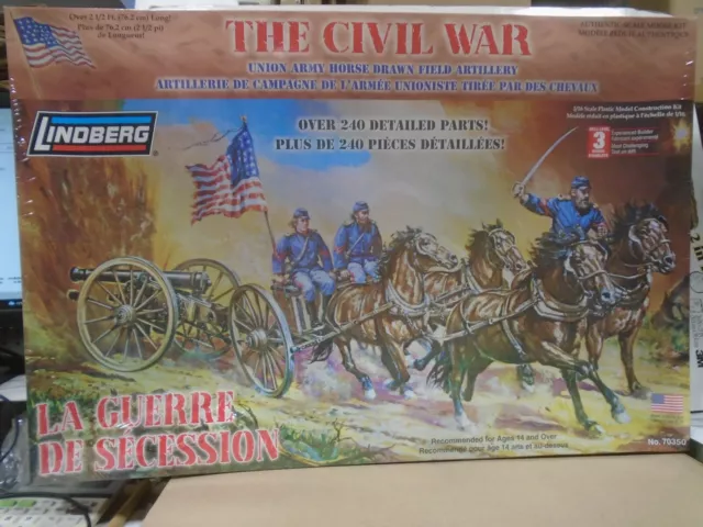 Lindberg #70350 1/16 SCALE The Civil War Union Army Horse Drawn Field Artillery