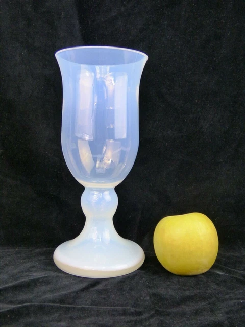 Grand Vase Décoratif Soufflé - Forme De Goutte D'eau - Bleu à L'intérieur, Blanc à L'extérieur