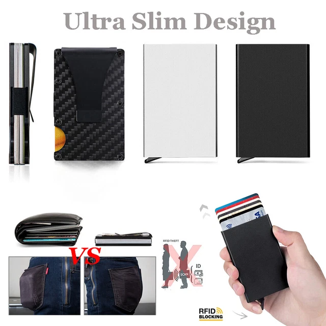 RFID Blocking Slim Money Clip Men Wallet Credit Card ID Holder Thin Minimalist