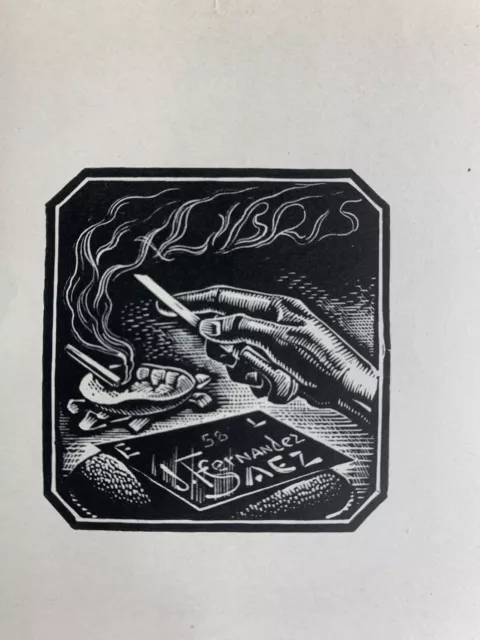 Ex Libris Bookplate Julio Fernandez Saez