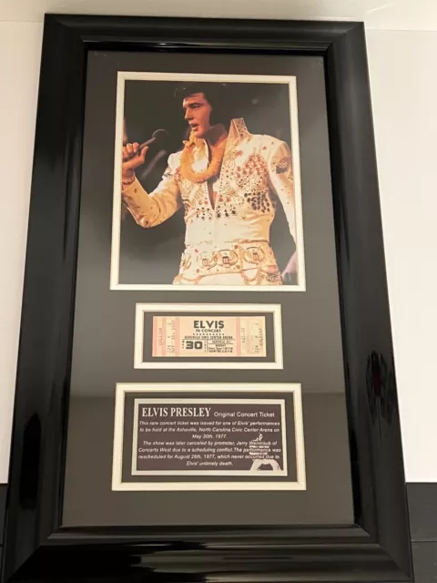 Elvis Presley Framed unsold ticket Elvis-A-Rama Museum (Closed)