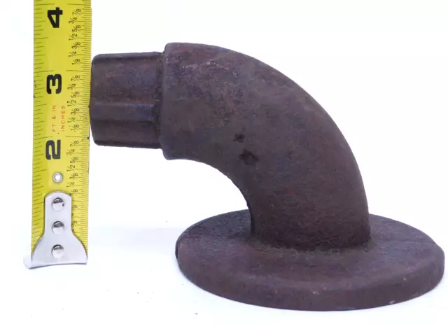 Vintage Solid Cast Iron PIPE HANDRAIL Hanger Bracket Mount Elbow 90° Insert (SI)