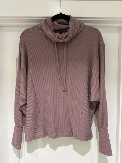 Simply Vera Wang Womens Small Pink Pullover Sweatshirt Cowl Neck Dolman Sleeve