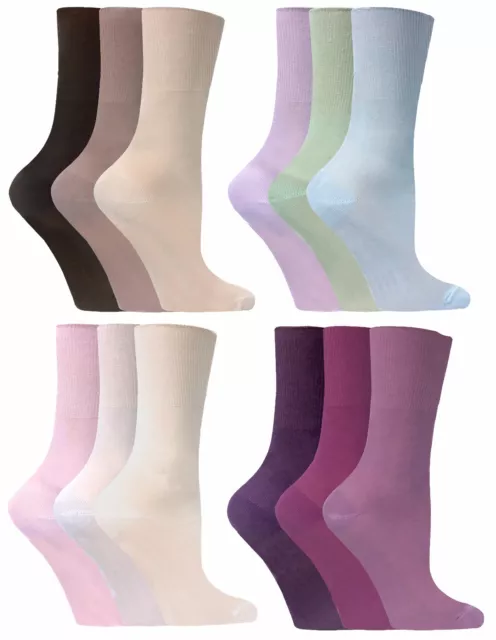 3 Paires Femme Bambou Fantaisie Anti Transpiration Chaussettes sans Elastiques