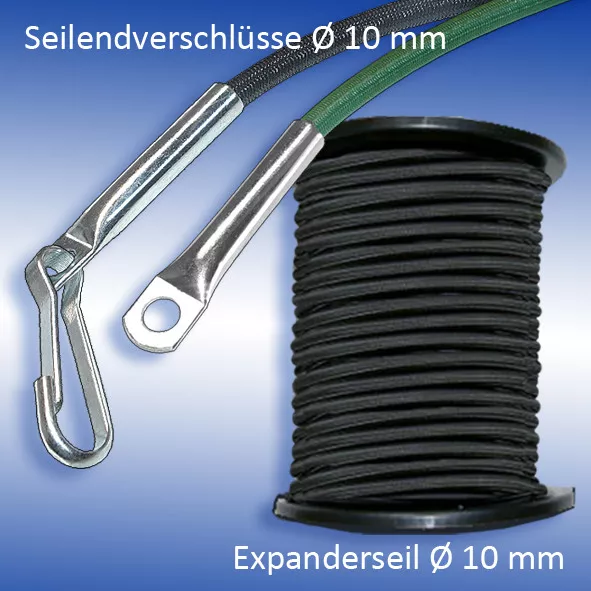 Cordon D'Extension Ø 10 MM Noir Câble Corde Élastique Pour Bache Et Remorque