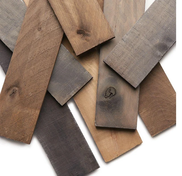 Reclaimed Barn Wood Style Weathered Hardwood Rustic Boards - 8 Piece, 10.5 Sq Ft