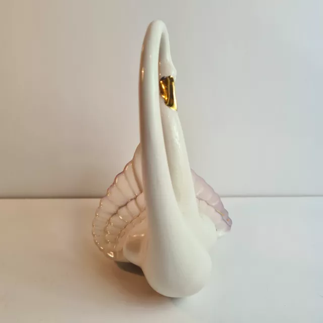 Capodimonte Ceramic Swan Ornament Figurine Stamped on Base Made in Italy 3