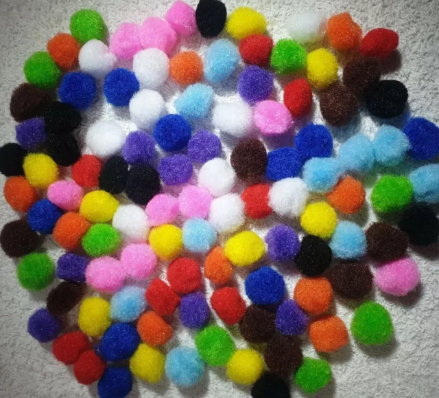 Hot 100pcs 8mm DIY Crafts mixed Color Mini Fluffy Pom poms Ball Felt