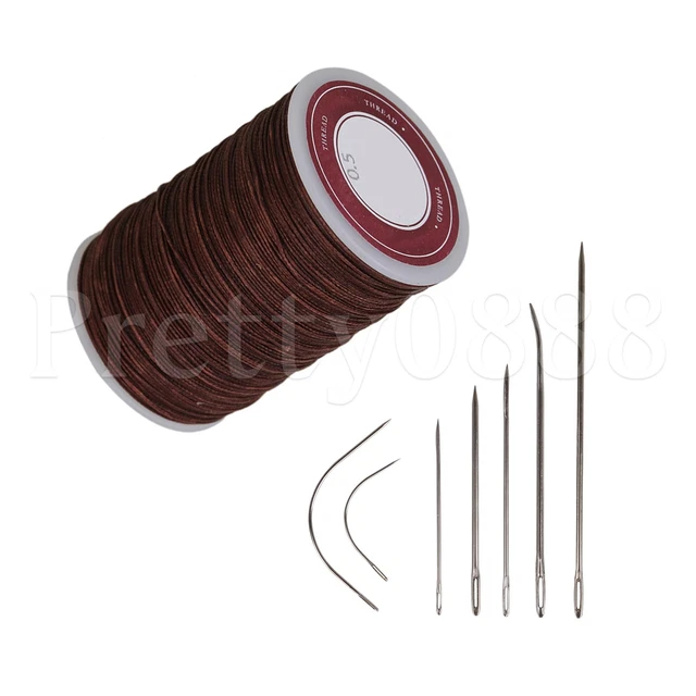 2 Sets Waxed Polyester Thread Necklace Cords 0.5mm Brown Craft Round Thread Wire